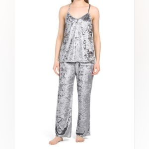 JOSIE by Natori Velvet Tank Pajama set, Granite Grey, M, NWT